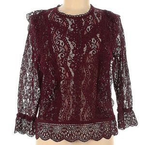 NWT Melograno Rico Wine Colored Lace Top